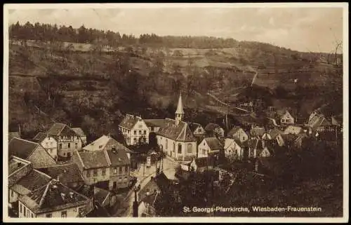 Ansichtskarte Frauenstein-Wiesbaden Stadtpartie 1934