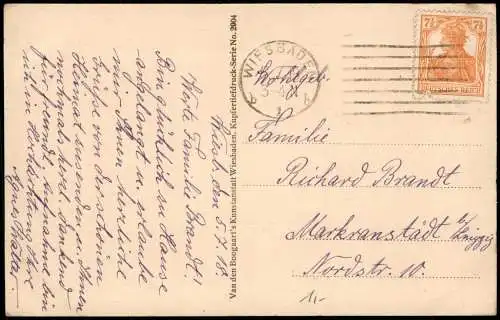 Ansichtskarte Wiesbaden Kurhaus-Gartenterrasse 1918