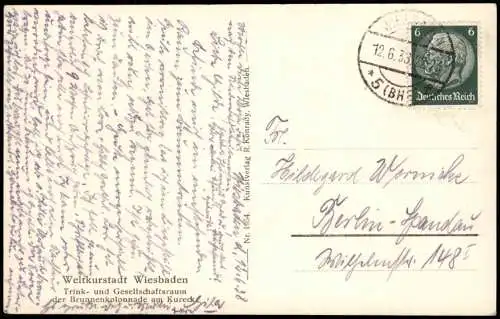 Wiesbaden Innenansicht Trink- und Gesellschaftsraum der Brunnenkolonnade 1938