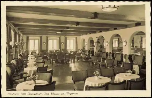 Ansichtskarte Bad Wiessee Conditorei-Café Königslinde, Saal 1954