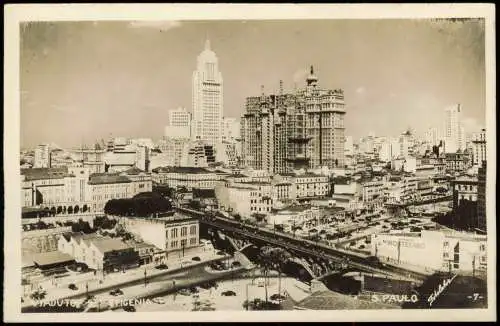 Postcard Sao Paulo Viaduto Street Efigenia 1940