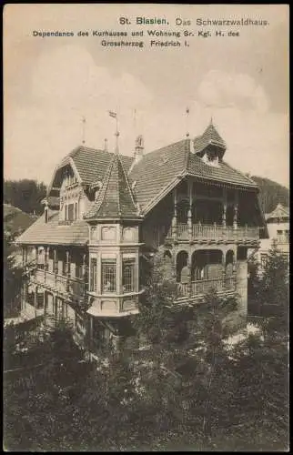 Ansichtskarte St. Blasien Dependance des Kurhauses 1911