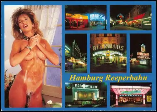 St. Pauli-Hamburg Reeperbahn (Mehrbildkarte mit Bars, nude woman) 1999