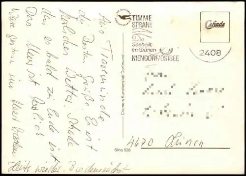 Ansichtskarte Lübeck Landkarte Ostsee Lübeck Wismar Eutin Fehmarn Kiel 1980