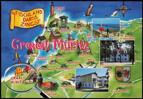 Graal-Müritz FISCHLAND DARSS ZINGST Landkarte (Map) Umgebungskarte 2004