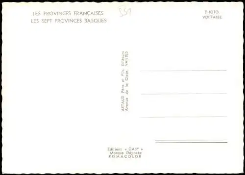 .Frankreich LES PROVINCES FRANÇAISES Landkarte (Map) Umgebungskarte 1970