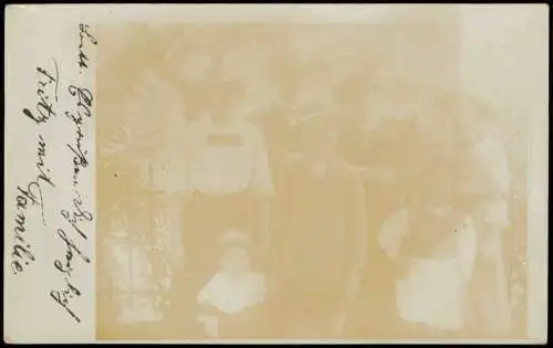 Ansichtskarte  Menschen / Soziales Leben - Familienfoto 1914  gel. Stempel Biel