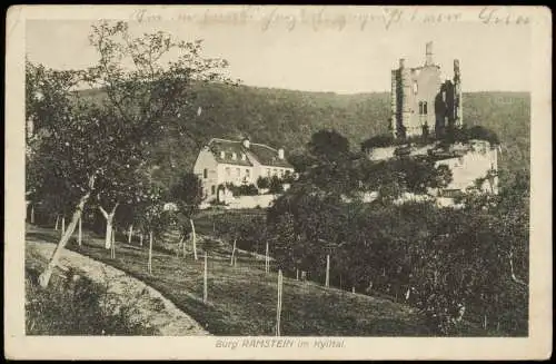 Ansichtskarte Kordel Eifel (bis 1936 Cordel) Burg Ramstein 1918   1. Weltkrieg Feldpost gelaufen (ab Stempel EHRANG)