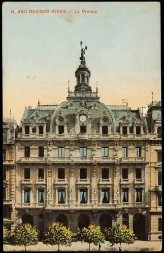 Postcard Buenos Aires Argentinien La Prensa Gebäude-Ansicht 1909