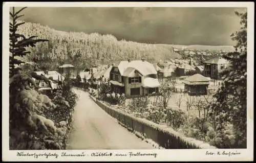 Ansichtskarte Ilmenau Straßenpartie im Winter 1940
