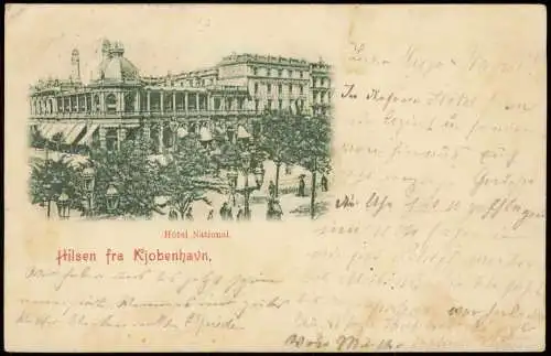 Postcard Kopenhagen København Hôtel National 1900    Rendsburg Ankunftsstempel