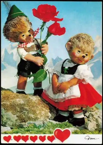 Ansichtskarte  Mecki Diehl-Film  Trachten Alpen Lederhose Rosen Liebespaar 1970