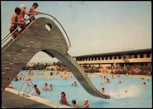 Wiesbaden Opelbad Neroberg Wasserrutsche Freibad Schwimmbad 1977