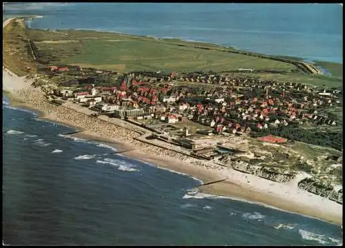 Ansichtskarte Wangerooge Luftbild NORDSEEHEILBAD vom Flugzeug aus 1975