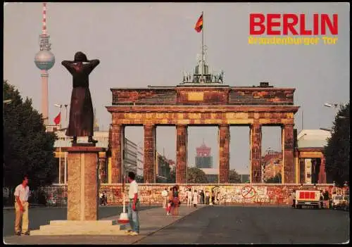 Ansichtskarte Mitte-Berlin Brandenburger Tor mit der Mauer (The Wall) 1970