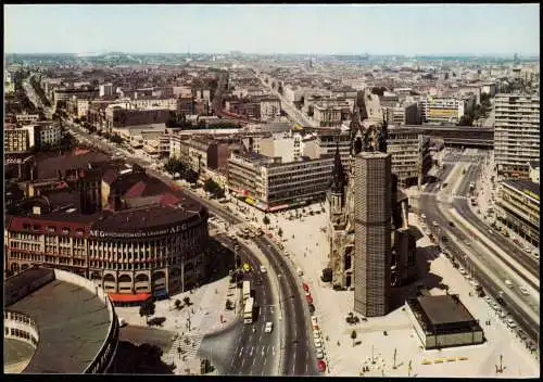 Charlottenburg-Berlin Blick vom I-Punkt (Europa Center)  Kurfürstendamm 1975