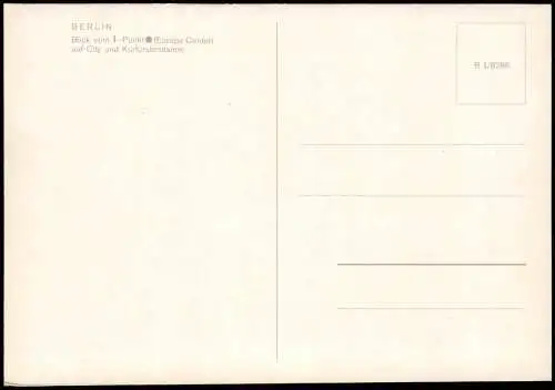 Charlottenburg-Berlin Blick vom I-Punkt (Europa Center)  Kurfürstendamm 1975