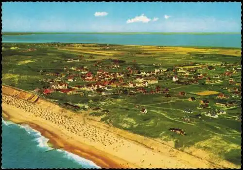 Wenningstedt-Braderup (Sylt) Nordseebad vom Flugzeug aus, Luftaufnahme 1970