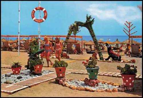 Postale Torremolinos Strand COSTA DEL SOL (Beach Scene) 1980