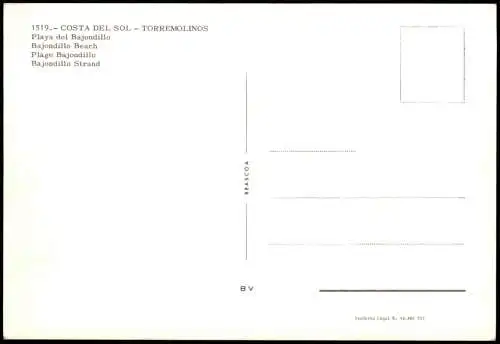 Postale Torremolinos Strand COSTA DEL SOL (Beach Scene) 1980
