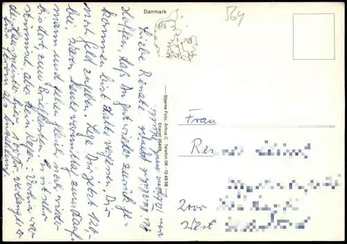 .Dänemark - Landkarte Übersichtskarte (Map) Dänemark HOLMSLAND KLIT 1975