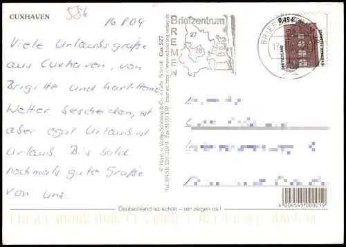 Ansichtskarte Cuxhaven Umland-Ansicht Landkarte Übersichtskarte (Map) 2004