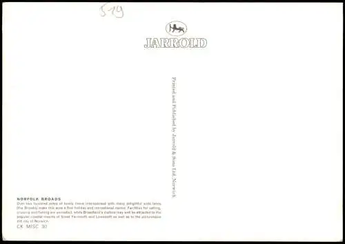 Großbritannien Unsortiert Landkarte Übersichtskarte (Map) NORFOLK BROADS 1980