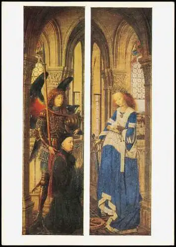 Künstlerkarte: Gemälde JAN VAN EYCK (um 1390-1441) Reisealtar Flügel 1972