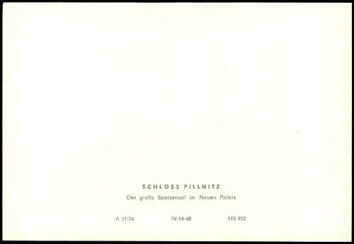 Pillnitz Der große Speisesaal im Neuen Palais Schloss Pillnitz 1976
