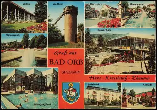 Ansichtskarte Bad Orb Badehotel Konzerthalle Markt MB 1976