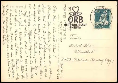 Ansichtskarte Bad Orb Badehotel Konzerthalle Markt MB 1976