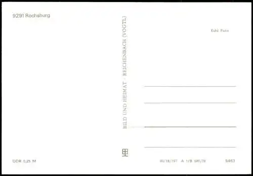 Ansichtskarte Rochsburg-Lunzenau Schloss Rochsburg, Mulde 1978
