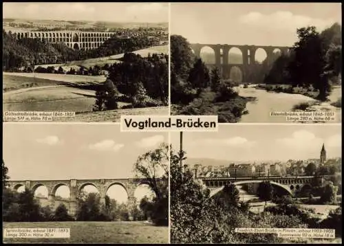 Ansichtskarte .Vogtland DDR Mehrbildkarte Vogtland-Brücken 1961