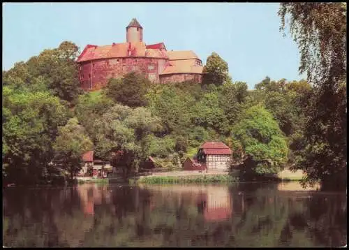 Schönfels-Lichtentanne Blick über den Burgteichbach zur Burg 1981