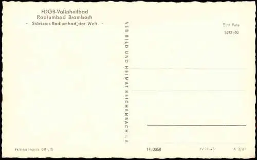 Ansichtskarte Bad Brambach Panorama-Ansicht zur DDR-Zeit 1961