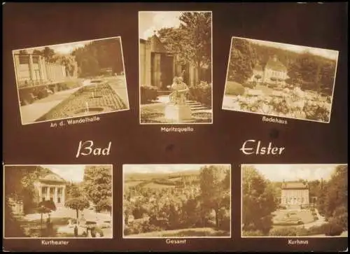 Ansichtskarte Bad Elster MB: Wandelhalle Badehaus Kurhaus 1960