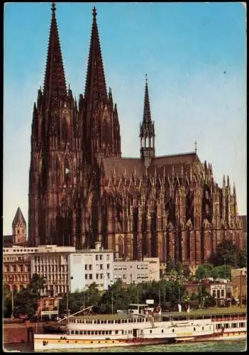 Ansichtskarte Köln Kölner Dom, Rhein-Schiff "Vaterland" 1970