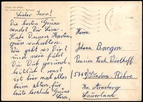 Ansichtskarte Köln Stadtansicht Der Tanzbrunnen im Rheinpark 1970