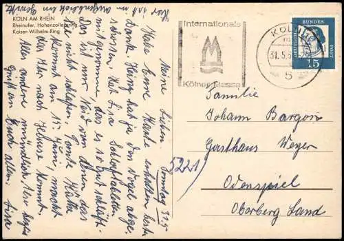 Köln Mehrbild-AK mit Rheinufer, Hohenzollernring u. Kaiser-Wilhelm-Ring 1964