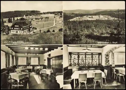 Mühlleithen-Klingenthal DDR Mehrbildkarte u.a. mit HO-Hotel Buschhaus 1969