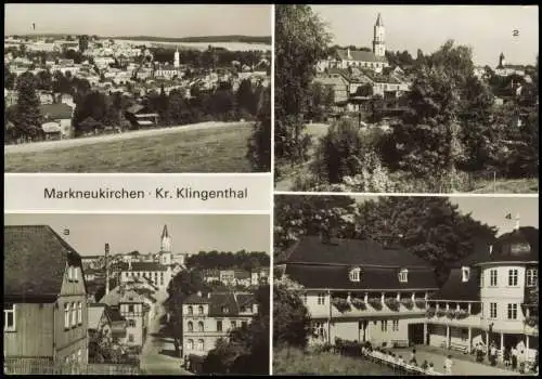 Markneukirchen Panorama-Ansicht, Kirche, Straßenansicht 1983