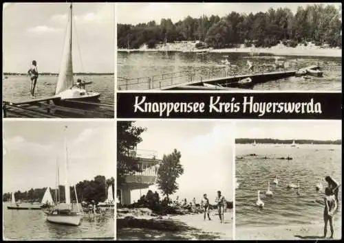 Ansichtskarte Hoyerswerda Knappensee Mehrbildkarte aus der DDR-Zeit 1980