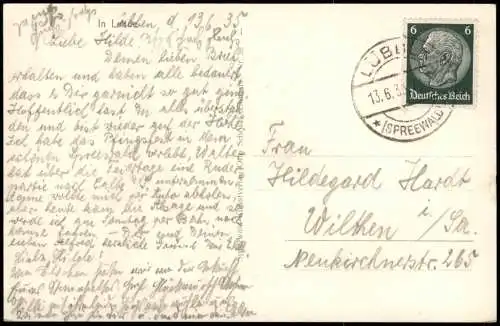 Lehde (Spreewald)-Lübbenau (Spreewald) Lubnjow Umland-Ansicht 1935