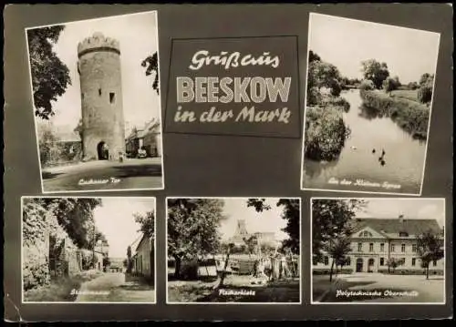 Ansichtskarte Beeskow Stadtteilansichten Schloß Turm 1962