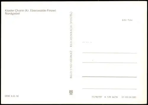 Ansichtskarte Chorin Nordgiebel Kloster Chorin 1978