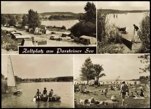 Ansichtskarte Parsteinsee Parsteiner See Strand Zeltplatz 1976