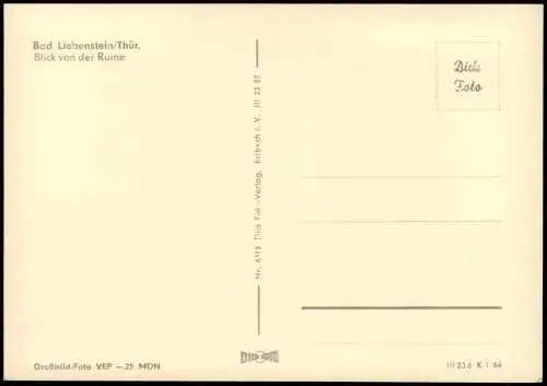 Ansichtskarte Bad Liebenstein Blick von der Ruine 1964