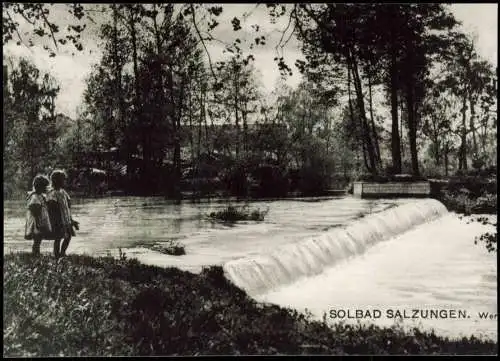 Bad Salzungen Fotoabzug: Kinder am Wehr 1930/1992 REPRO