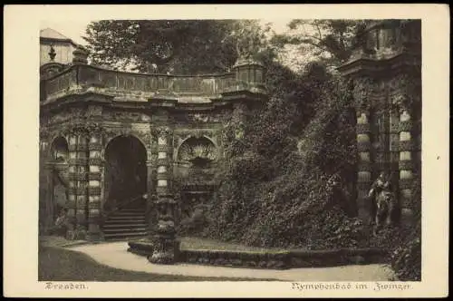 Ansichtskarte Innere Altstadt-Dresden Nymphenbad im Zwinger. 1918