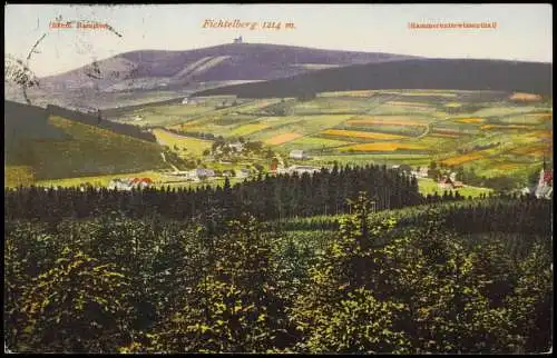 Ansichtskarte Hammerunterwiesenthal-Oberwiesenthal Blick zum Fichtelberg 1920